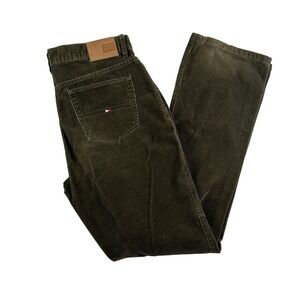 Vintage Tommy Hilfiger Jeans‎ Womens 8 Green Corduroy Straight Leg 90s Y2K Pants